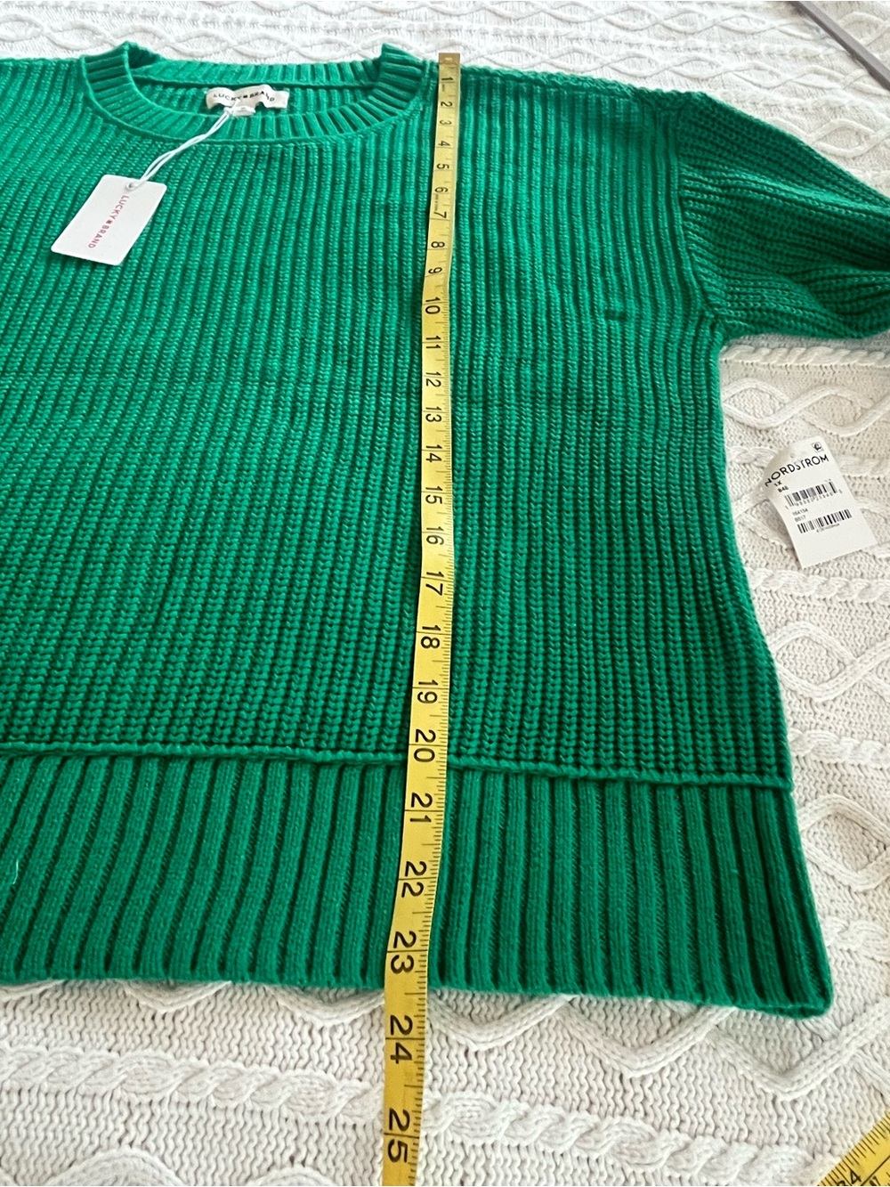 Lucky Brand Green Ribbed Crewneck Sweater Women’s Size 1X - Picture 3 of 13